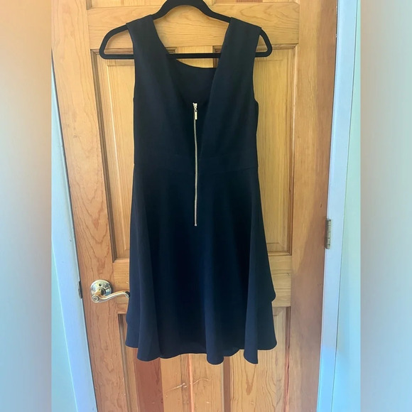 Eliza J Little Black Dress Cascading Ruffle Sleeveless Size 8 Wedding Guest - Picture 2 of 9